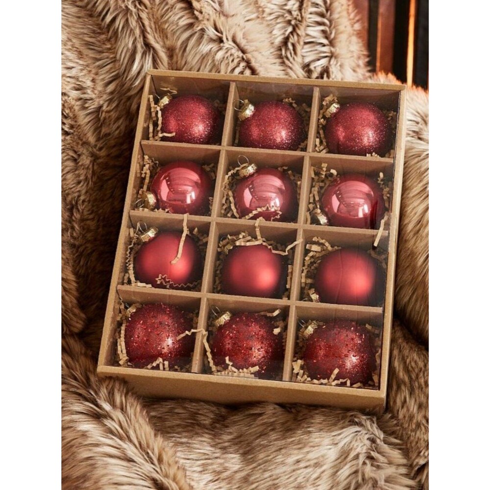 Pottery Barn Mixed Ornaments - Set of 12 Red